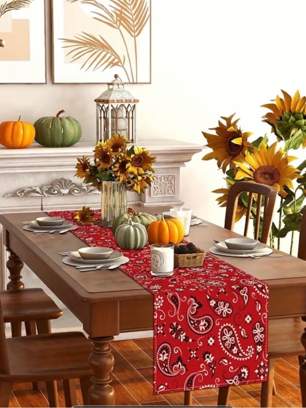 Private Label Red Paisley Table Runner